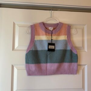 LELIS Pastel Stripe Knit Sleeveless- Lavender, Peach, Cream, Blue, Sage